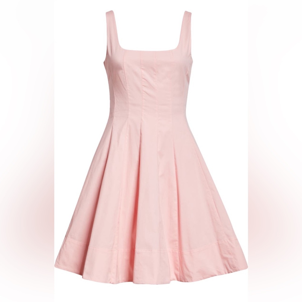 STAUD Mini Wells Dress — Pearl Pink